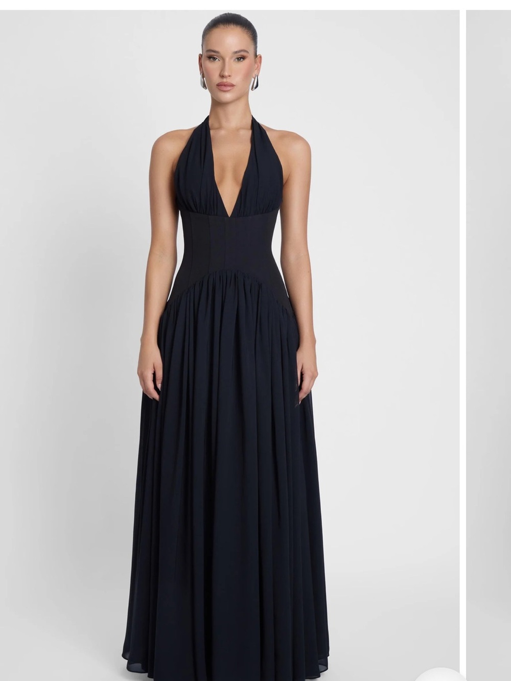 Elegant Black Halter Maxi Dress